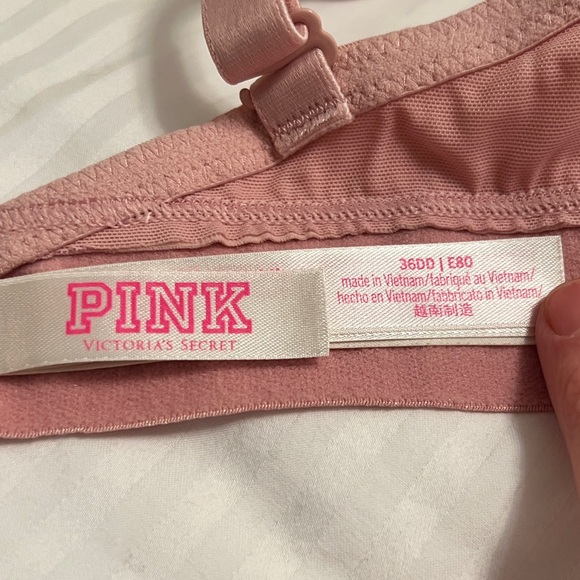 PINK Victoria’s Secret Wear Everywhere Bra Light Pink Rose Size 36E (DD) - Picture 6 of 8